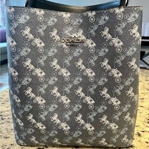 Coach Town Horse & Carriage Bucket Bag